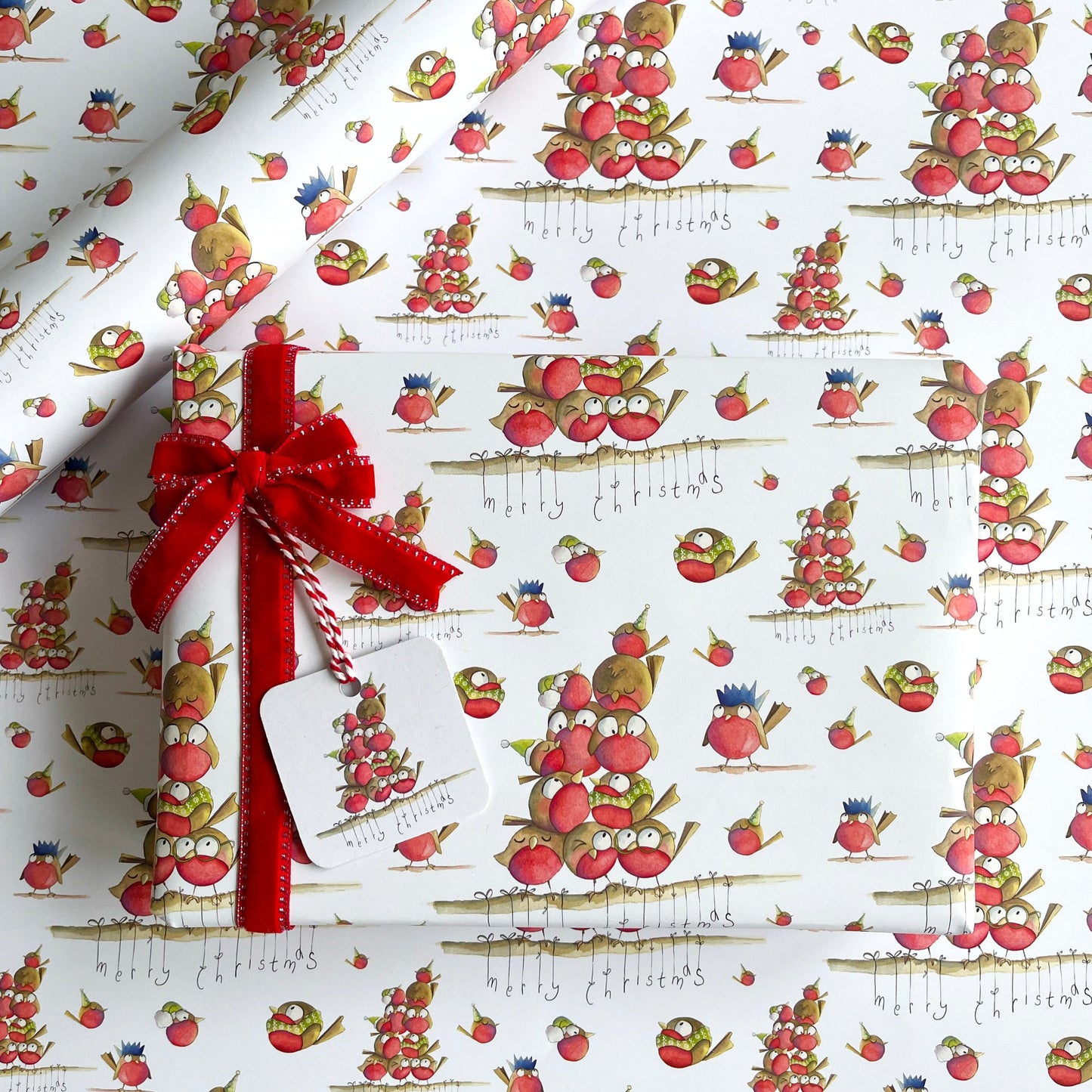 Cute Robin Christmas Wrapping Paper