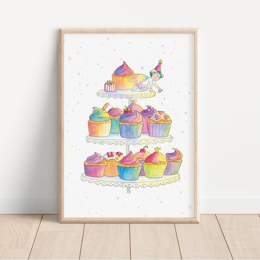 Cupcake Stand Fairy Print