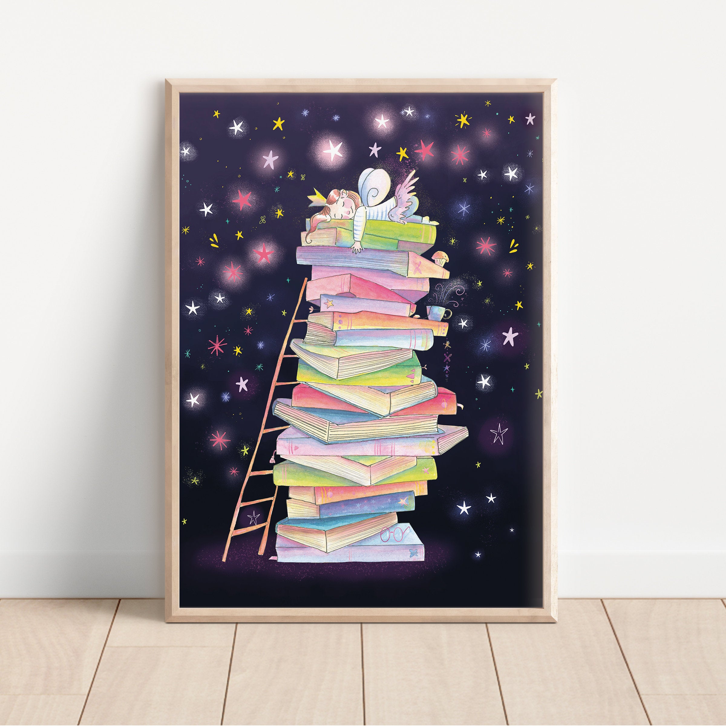 Buy Magic Book With Fairy Lights,open Book Heart Shaped Pages,open Magic  Book Art Print,kids Reading Area Art,library Art,magical Book Wall Art  Online in India 