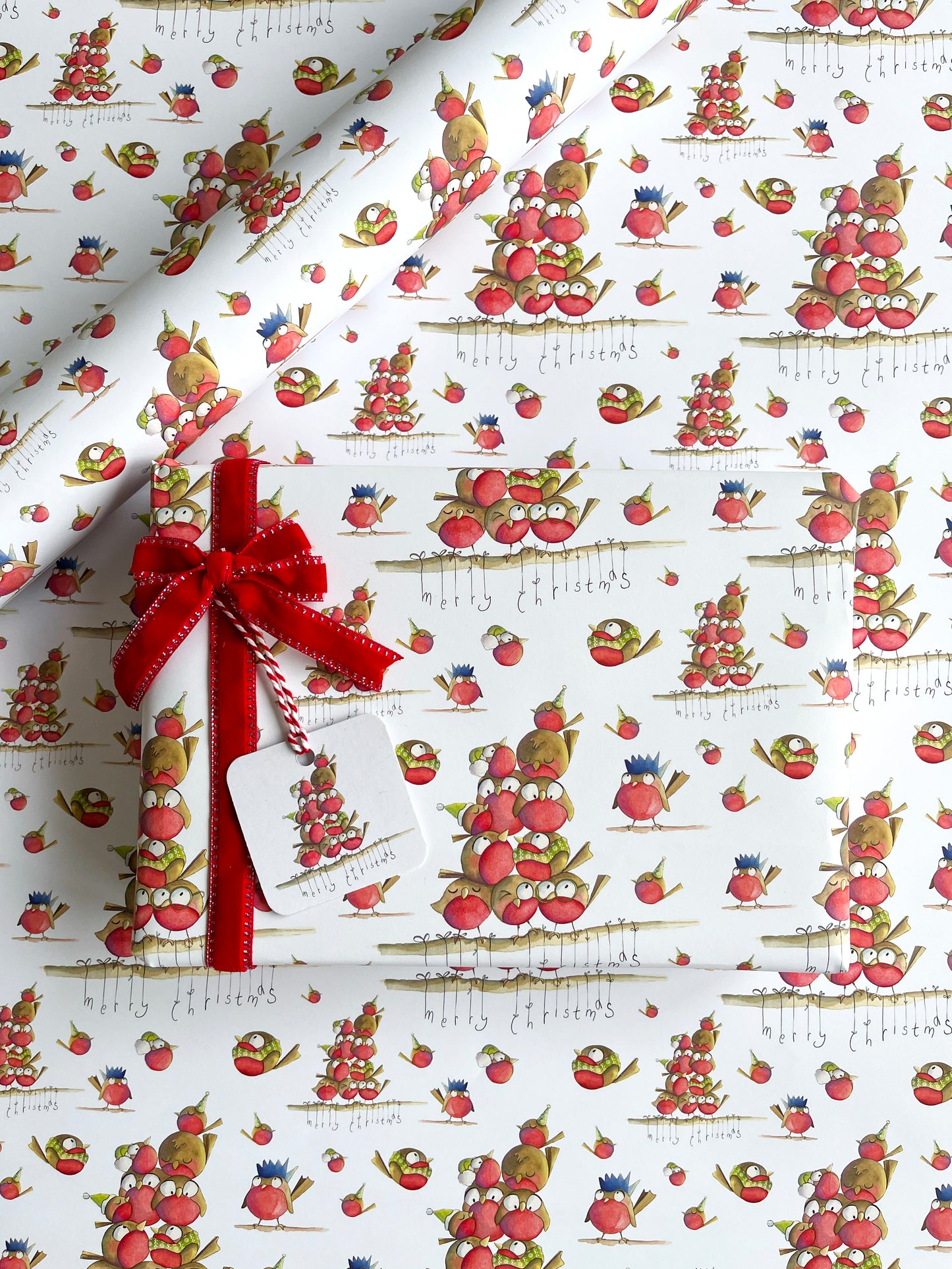 Cute Robin Christmas Wrapping Paper