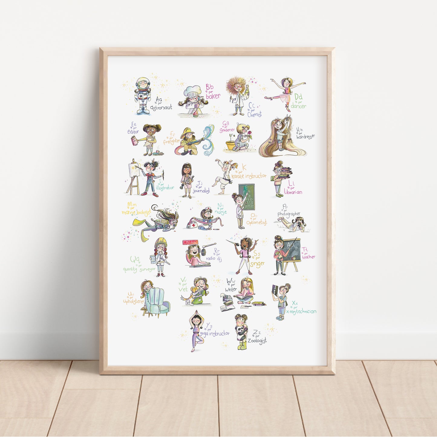 GIRLS CAN Alphabet Careers Print