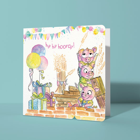 3 Little Pigs Keepsake Bookmark Card