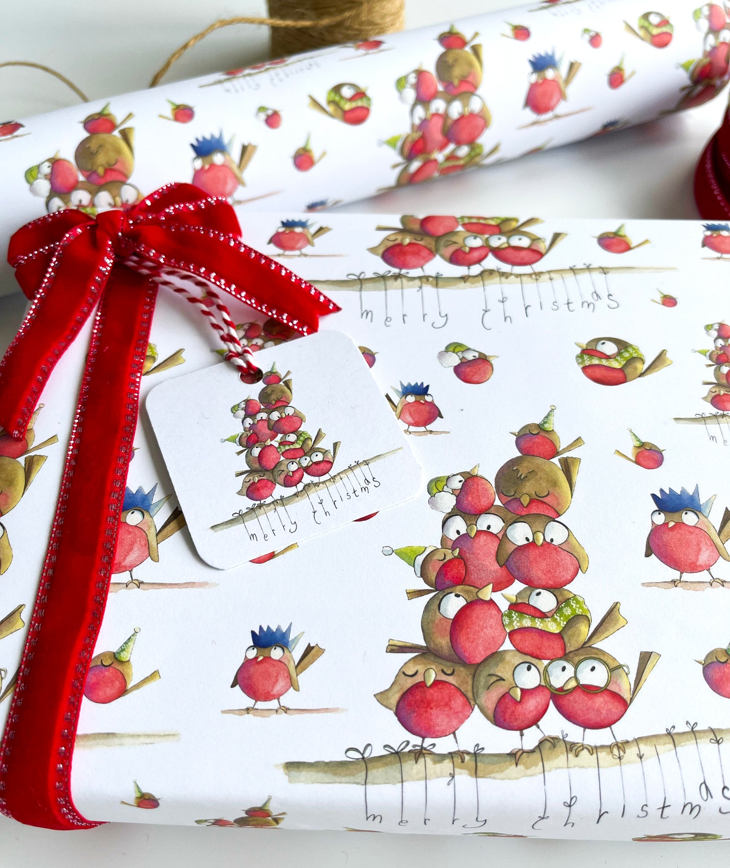 Cute Robin Christmas Wrapping Paper