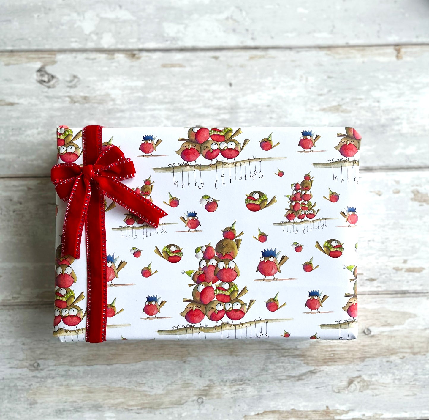 Cute Robin Christmas Wrapping Paper