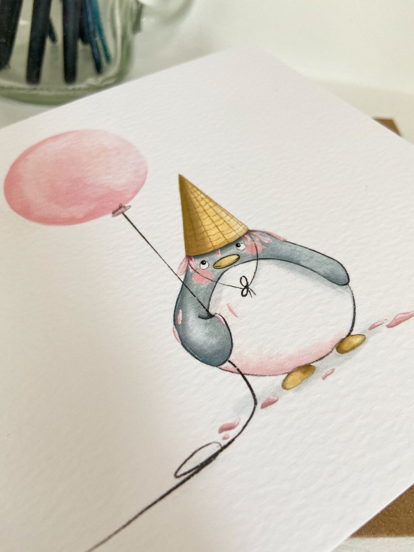 Penguin & Pink Balloon