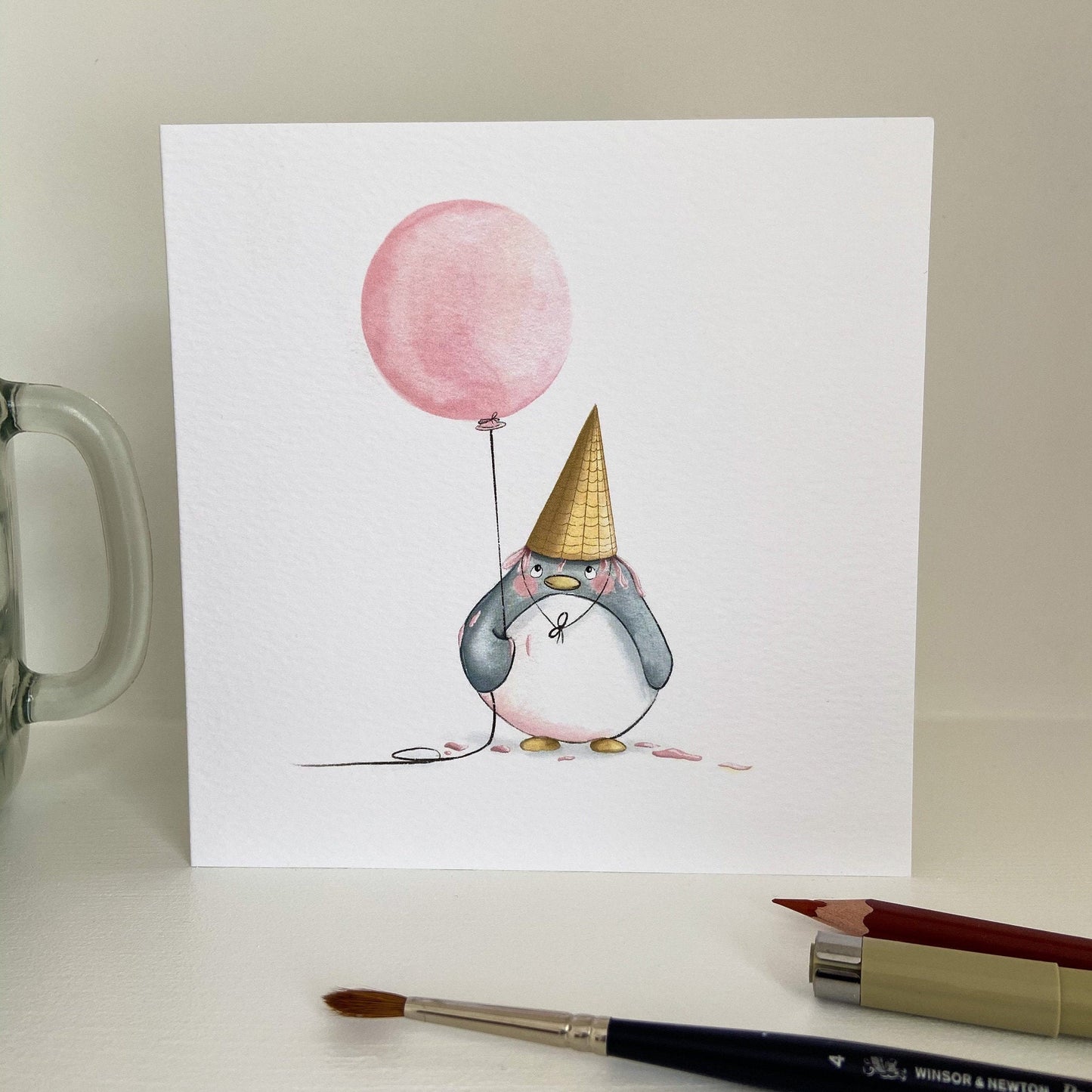 Penguin & Pink Balloon