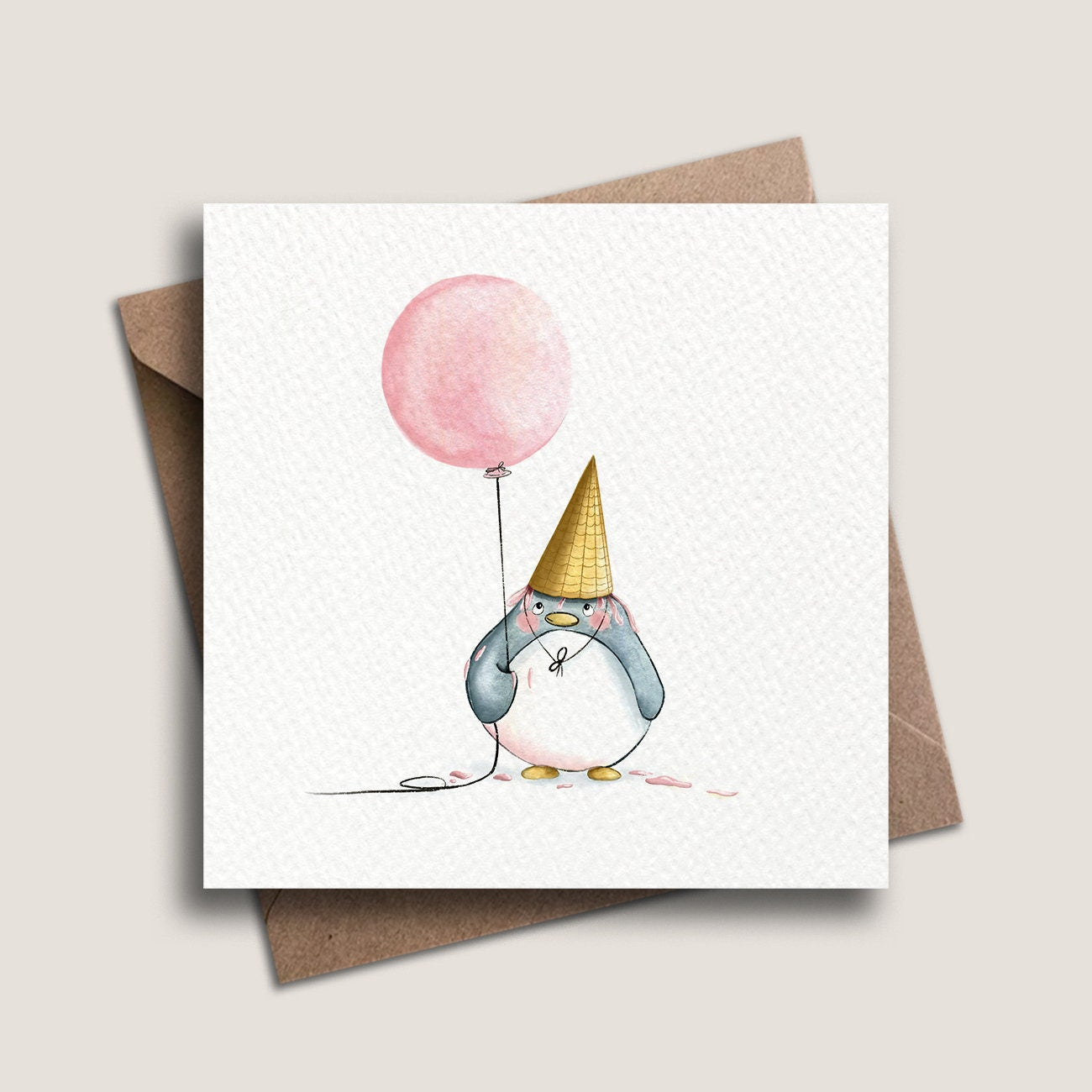 Penguin & Pink Balloon