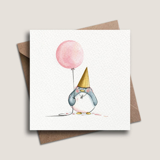 Penguin & Pink Balloon