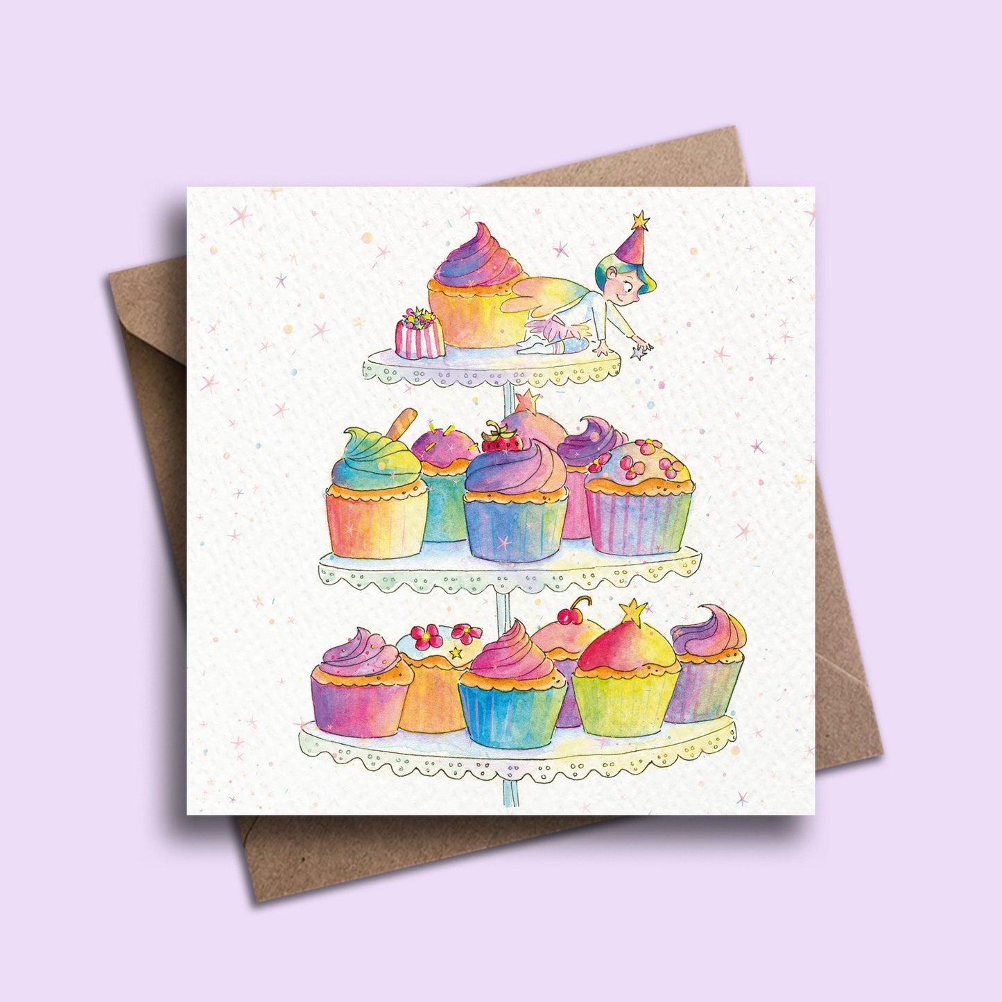 Rainbow Cupcake Stand Fairy